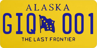 AK license plate GIQ001