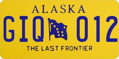 AK license plate GIQ012