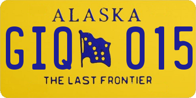 AK license plate GIQ015