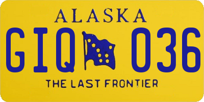 AK license plate GIQ036