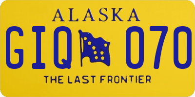 AK license plate GIQ070