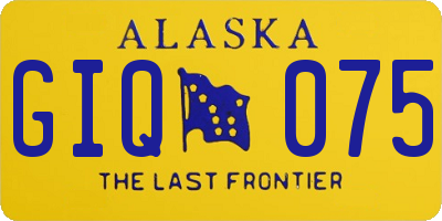 AK license plate GIQ075
