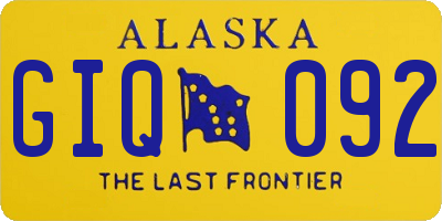 AK license plate GIQ092
