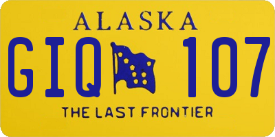 AK license plate GIQ107