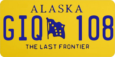 AK license plate GIQ108