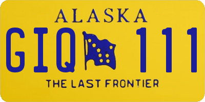 AK license plate GIQ111
