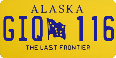 AK license plate GIQ116