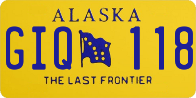 AK license plate GIQ118
