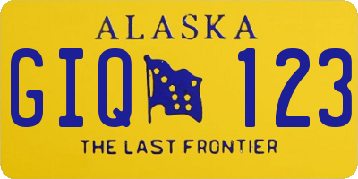 AK license plate GIQ123