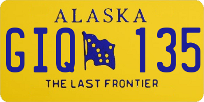 AK license plate GIQ135