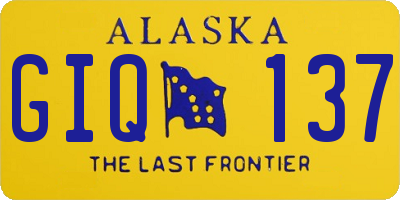 AK license plate GIQ137