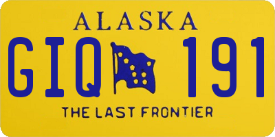 AK license plate GIQ191