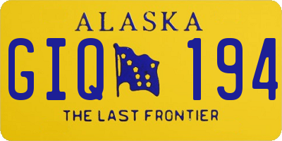 AK license plate GIQ194