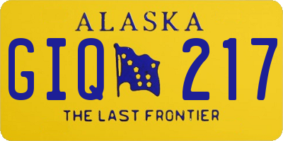 AK license plate GIQ217