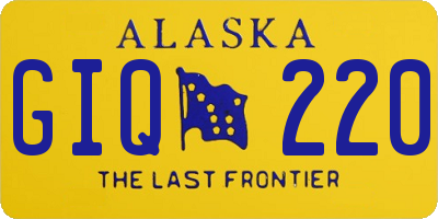 AK license plate GIQ220