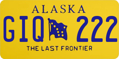 AK license plate GIQ222