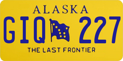 AK license plate GIQ227