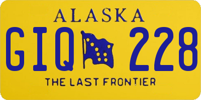 AK license plate GIQ228