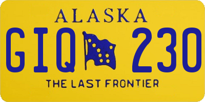 AK license plate GIQ230