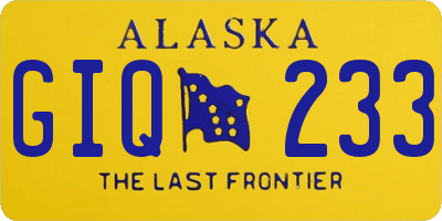 AK license plate GIQ233