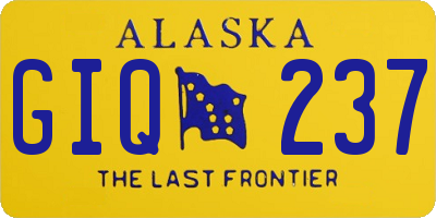 AK license plate GIQ237