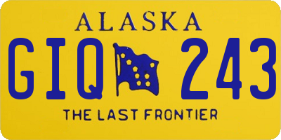 AK license plate GIQ243
