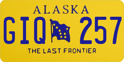AK license plate GIQ257