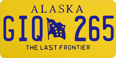 AK license plate GIQ265