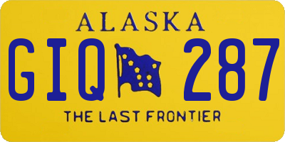 AK license plate GIQ287