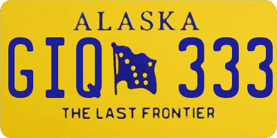 AK license plate GIQ333