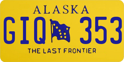 AK license plate GIQ353