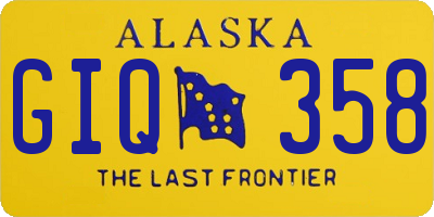 AK license plate GIQ358