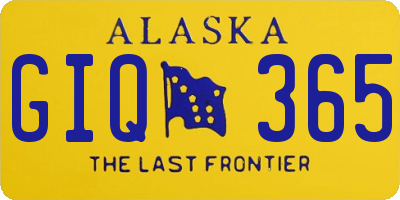 AK license plate GIQ365