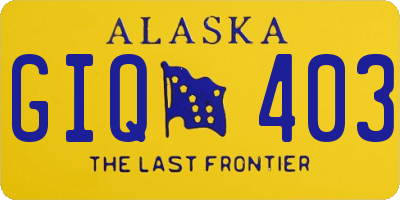 AK license plate GIQ403