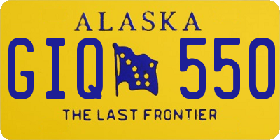AK license plate GIQ550