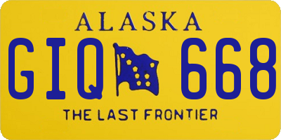 AK license plate GIQ668