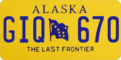 AK license plate GIQ670