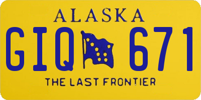 AK license plate GIQ671