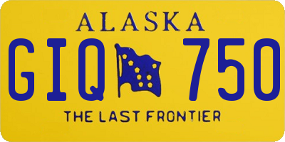 AK license plate GIQ750