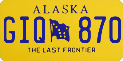 AK license plate GIQ870