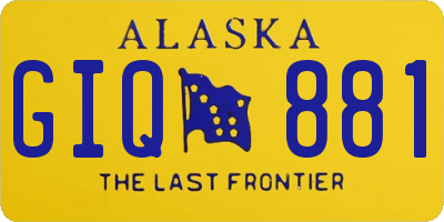 AK license plate GIQ881