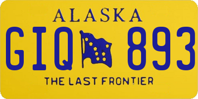 AK license plate GIQ893