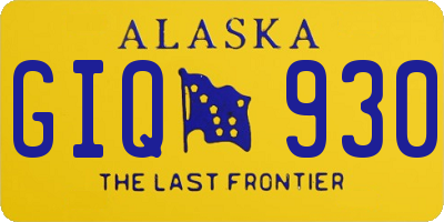 AK license plate GIQ930