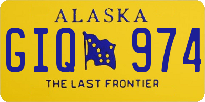 AK license plate GIQ974