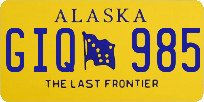 AK license plate GIQ985