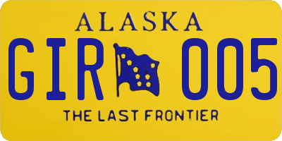 AK license plate GIR005