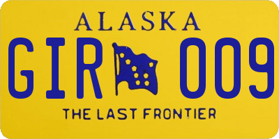 AK license plate GIR009