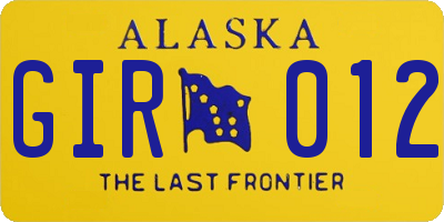 AK license plate GIR012