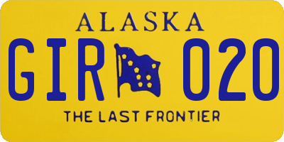 AK license plate GIR020
