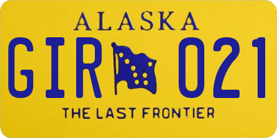 AK license plate GIR021